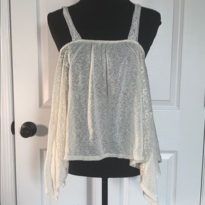 Mesh Beige Tank Top Shirt